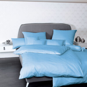 Janine Mako-Satin Bettwäsche COLORS 31001 UNI 22 hellblau