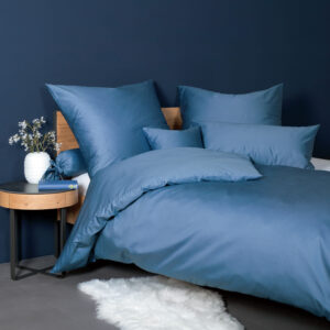 Janine Mako-Satin Bettwäsche COLORS 31001 UNI 42 jeansblau