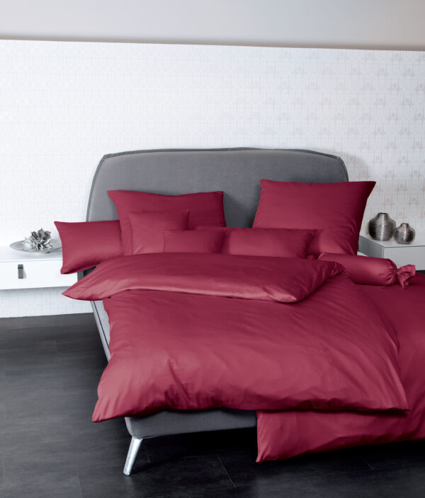 Janine Mako-Satin Bettwäsche COLORS 31001 UNI 81 bordeaux