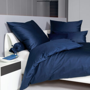 Janine Mako-Satin Bettwäsche COLORS 31001 UNI 82 marine