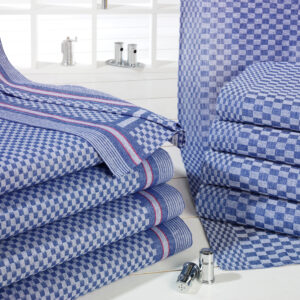 Linco Grubentuch 50/100cm Blau/Weiß kariert  10er Pk