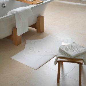 Linco Badematte Mäanderborte Zwirnfrottier 700 gr/m2 50/75cm Weiß 10er PK