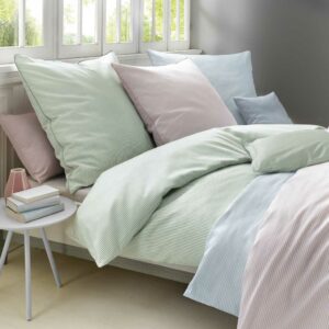 Fleuresse MAKO-SATIN Bettwäsche Nadelstreifen 05 summergreen