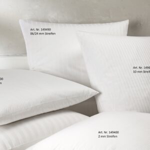 Linco Bettwäsche 2mm Satin Feinstreifen Baumwolle mit Hotelverschluss weiß 5er PK